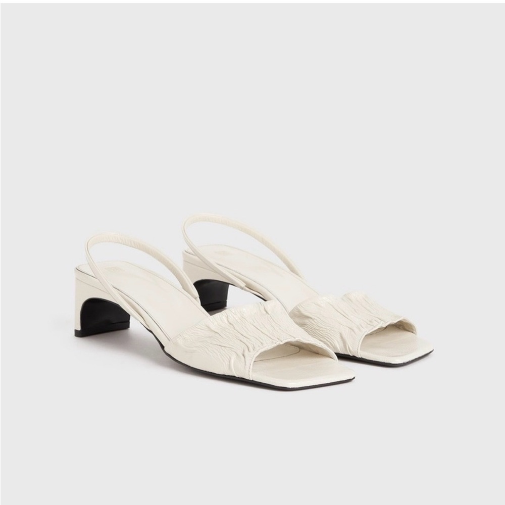 Toteme The Gathered Leather Scoop Heel Sandal